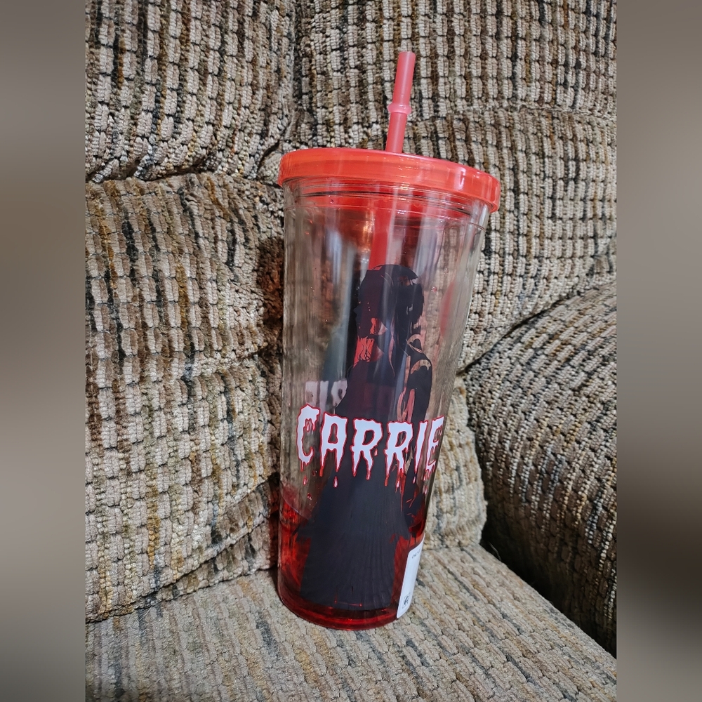 Bloodie Carrie Drink Tumbler 11in Faux Blood Waterfill Tumbler BPA Free Plastic